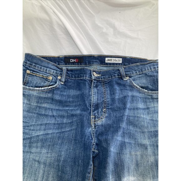 Dh3 Jake Mens 38 X 30 Blue Denim Jeans Straight - Picture 2 of 8